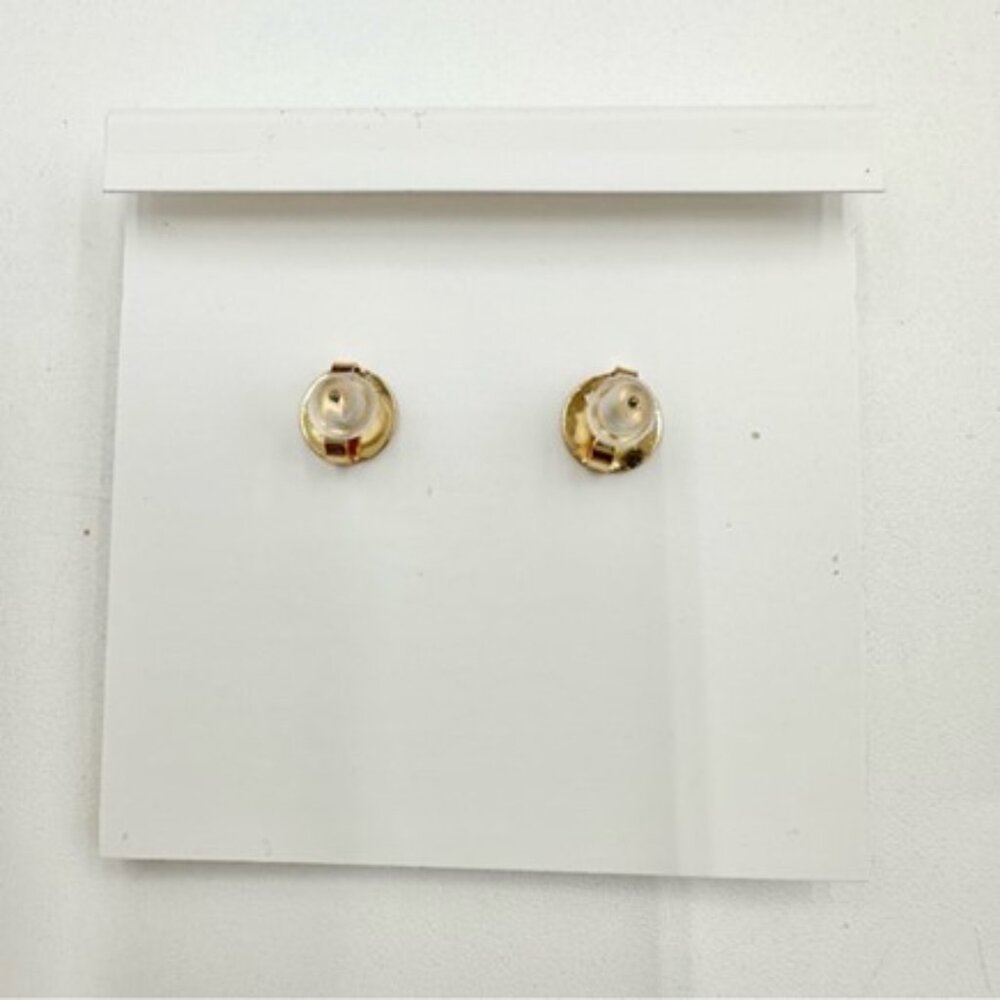 Tory Burch Logo Flower Two-Tone Stud Earrings w Dust Bag New - Picture 3 of 3
